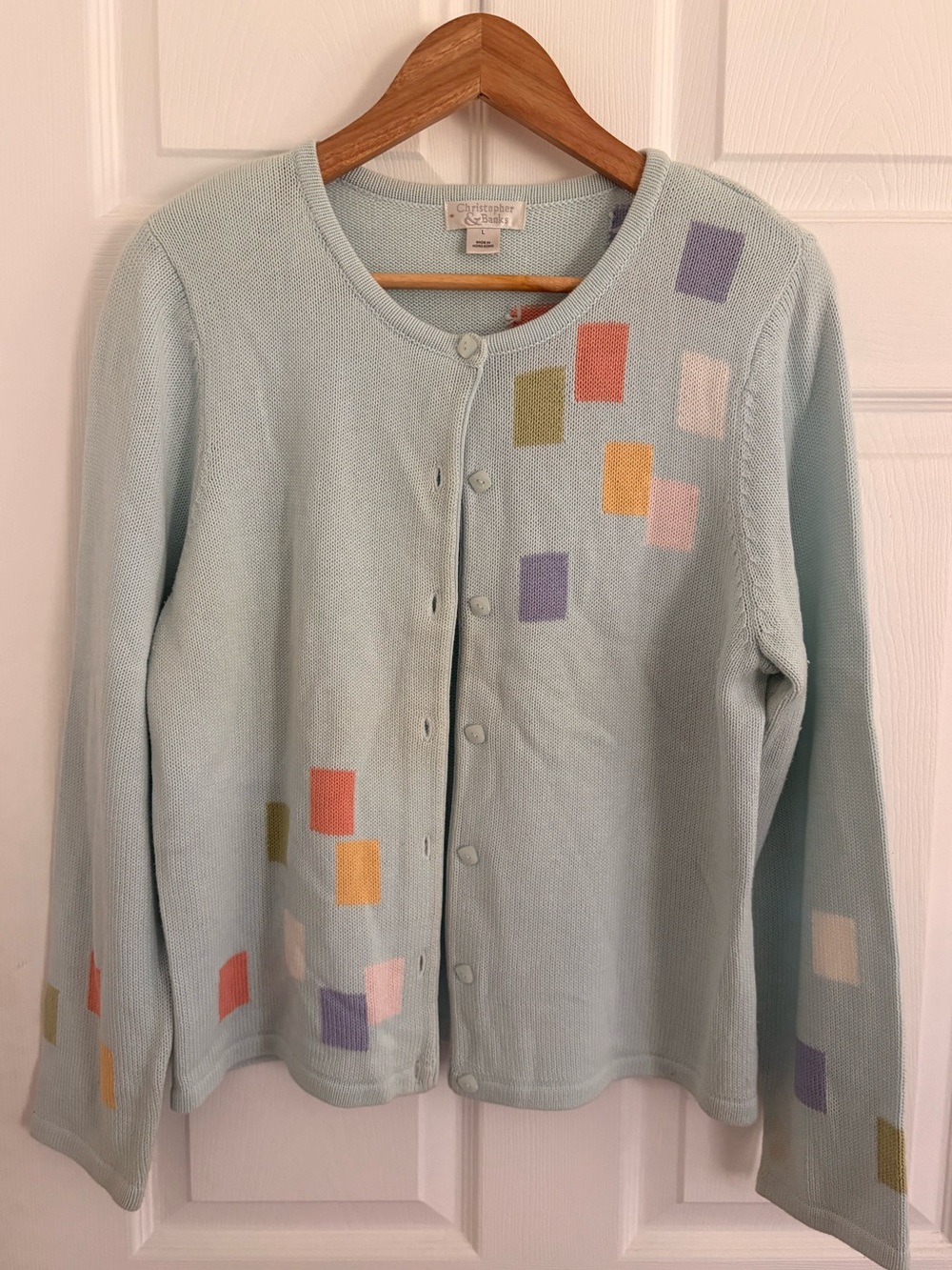 Christopher and Banks Vintage Pastel Button Up Sweater